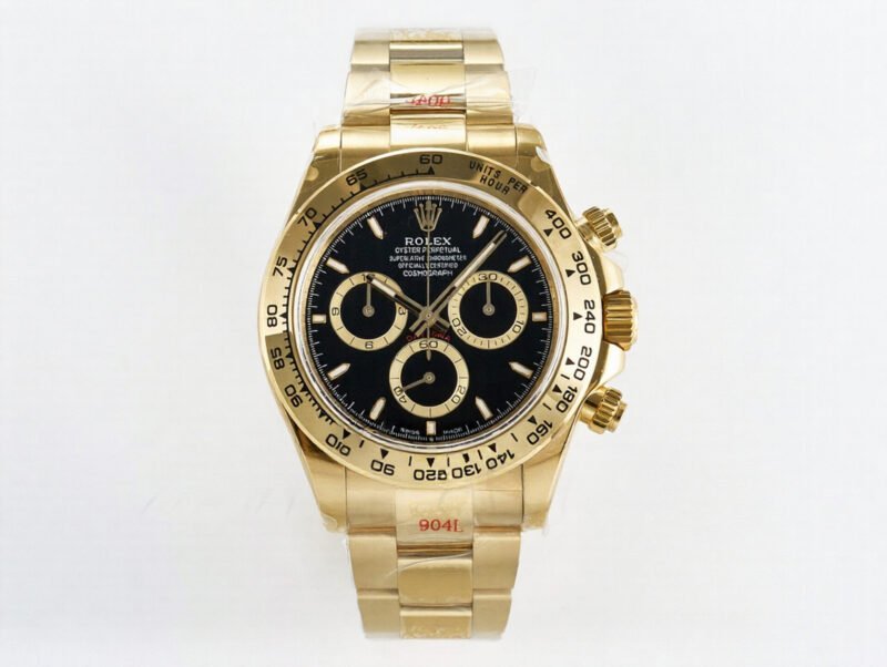 Rolex Daytona Cosmograph - 40 mm - זהב צהוב לוח שחור גימור קצה