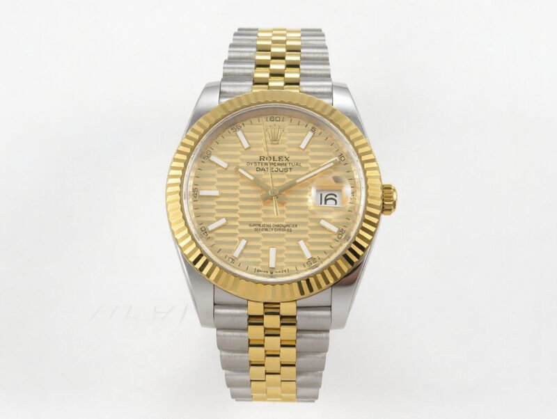 Rolex Datejust – 41 mm – טו טון זהב צהוב רצועת ג'ובילי באזל משונן לוח מוטיף זהב גימור קצה
